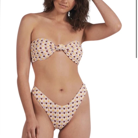 charlie holiday mylo geo print retro bandeau bikini set size small new - Picture 10 of 10